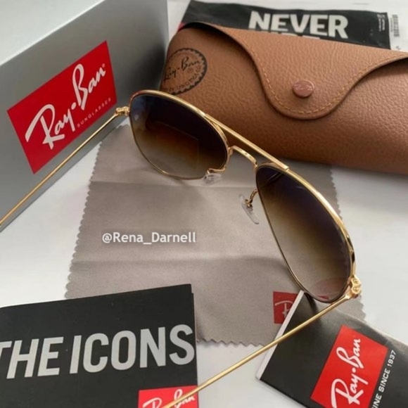 Ray-Ban Aviator Gradient Brown RB3025 New - Picture 6 of 14